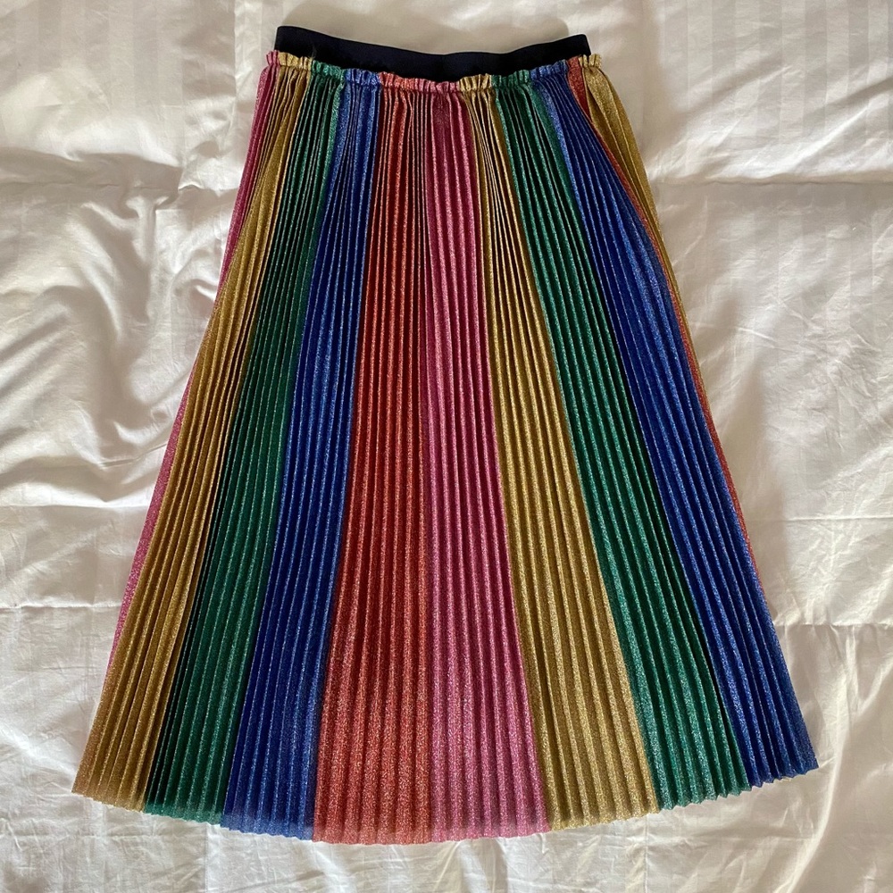 Mini Boden Girls’ Sparkly Pleated Midi Skirt